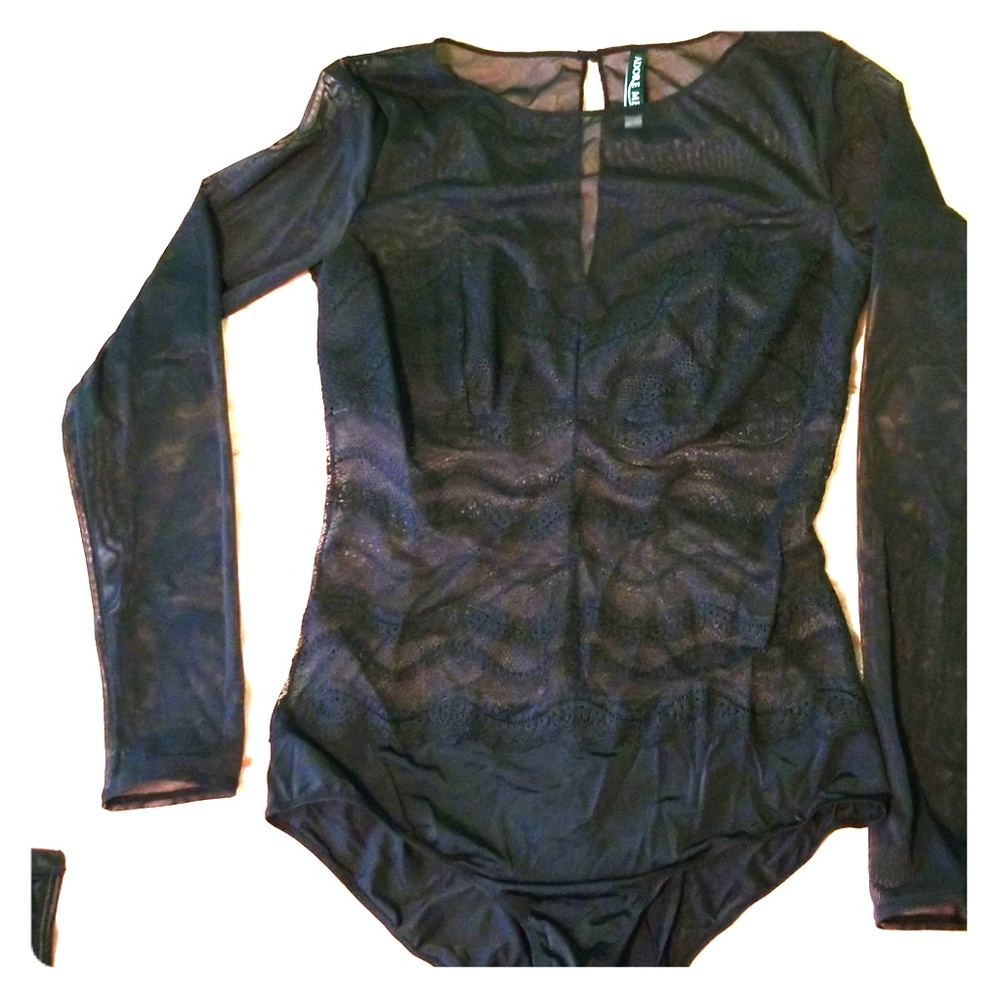 Black mesh bodysuit